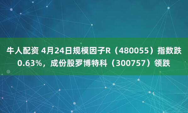 牛人配资 4月24日规模因子R（480055）指数跌0.63%，成份股罗博特科（300757）领跌